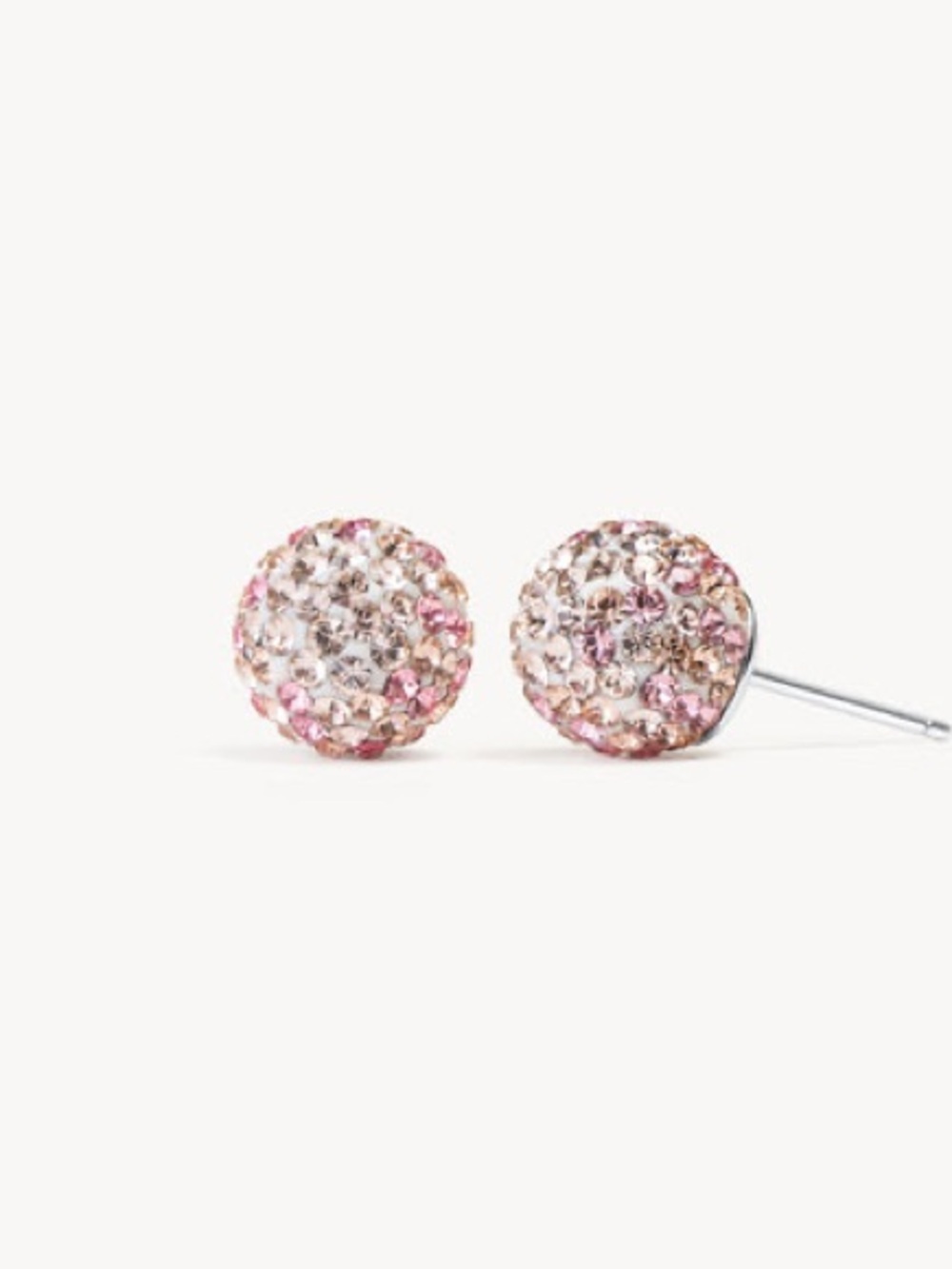 Sparkle ball earrings - Rose Gold Dome Stud Earrings